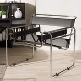 Wassily Style Accent Chair, 30" x 31" x 28", Black